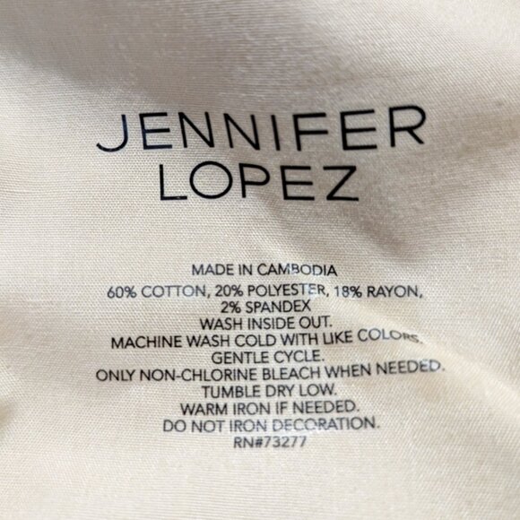 Jennifer Lopez Womens White Cuffed Capri Jeans - NWT - Plus - Stretch Denim - Picture 5 of 6